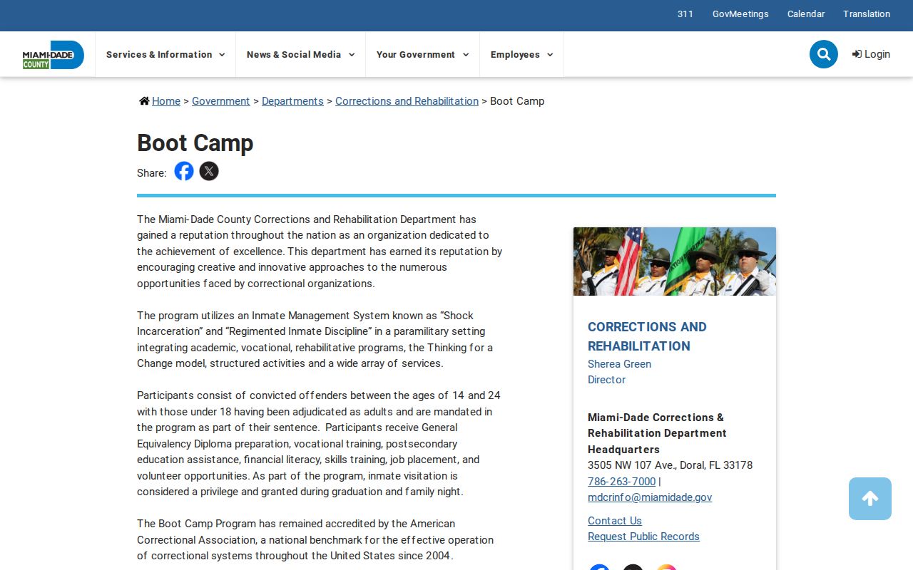 Miami-Dade Boot Camp Program release and completion source