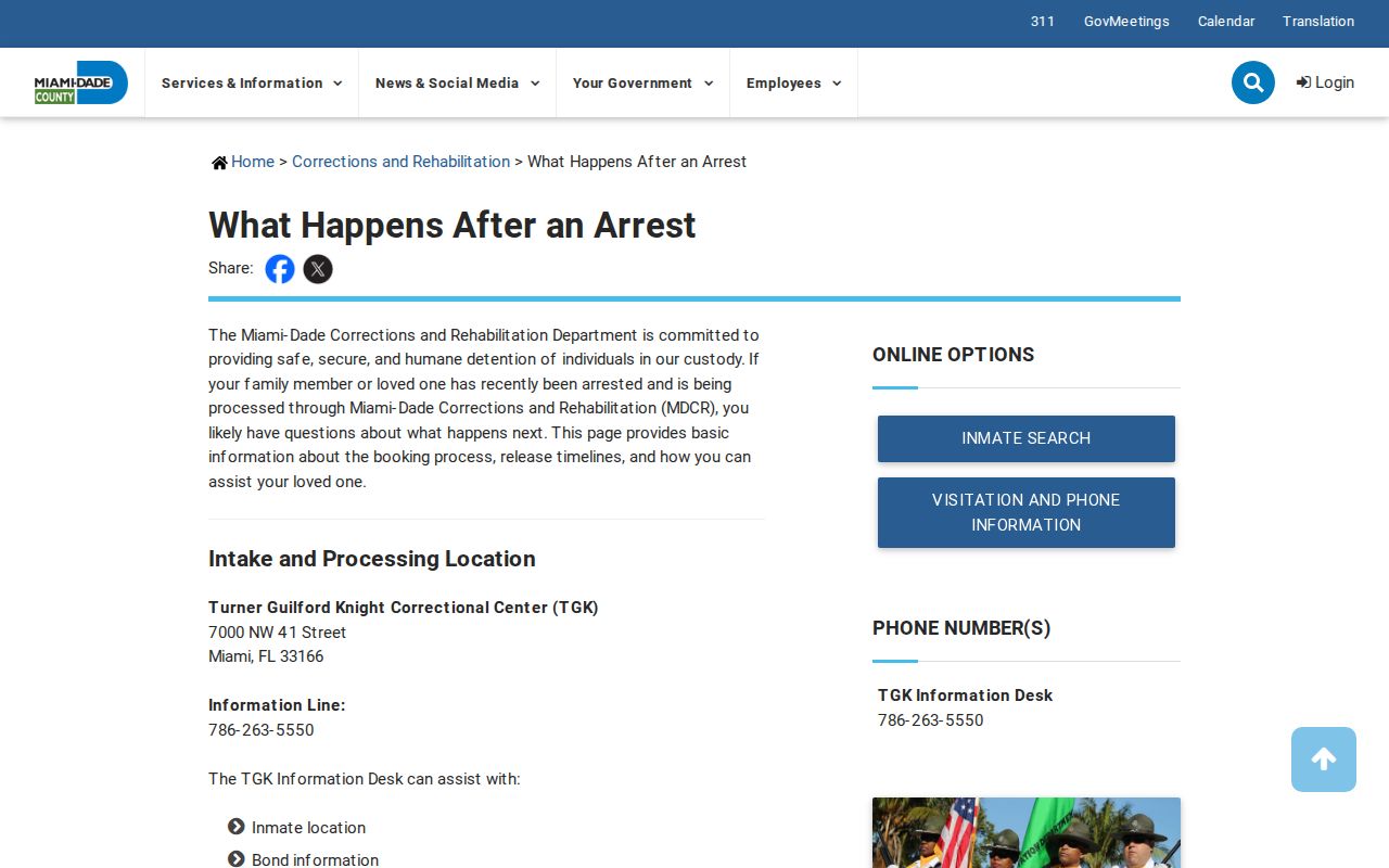 Metro West Detention Center release route through TGK